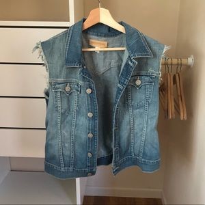 True Religion Distressed Denim Vest